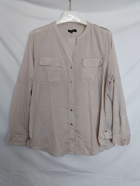 Premise Lightweight Button-Down Shirt in Light Taupe